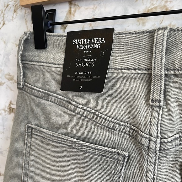 Simply Vera Vera Wang Bermuda Denim Washed Shorts l SIZE 0 - Picture 5 of 8